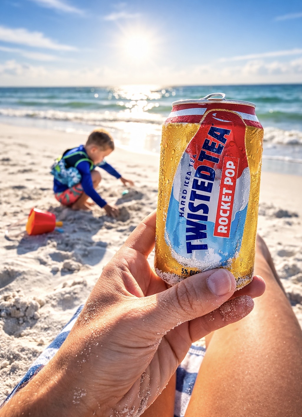 Twisted Tea beach lifestyle photo
